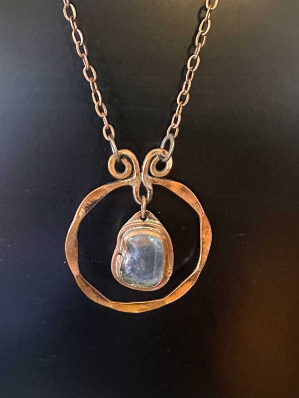 Signed Rafael  Canada Vintage Copper Pendant Necklace | Mid-Century | Murano
